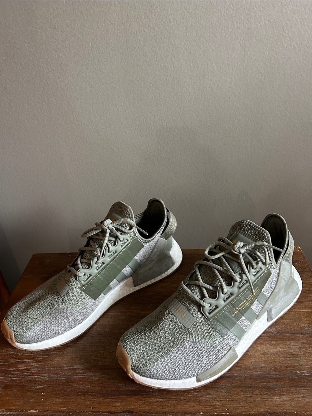 Adidas Men's NMD Sneakers in Olive. Worn once- like new. Soft stretch.